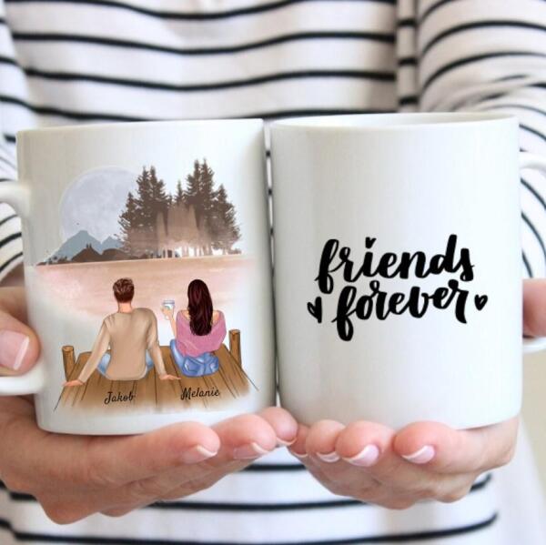 Migliori amici Tazza (Uomo & Donna) - Tazza Personalizzata (2-3 persone)