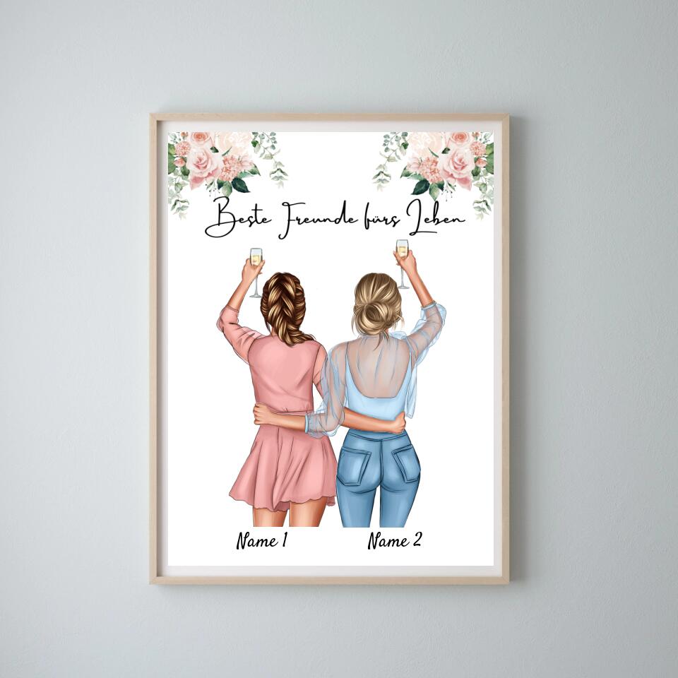 Migliore coppia donne - Poster Personalizzato (2 donne)