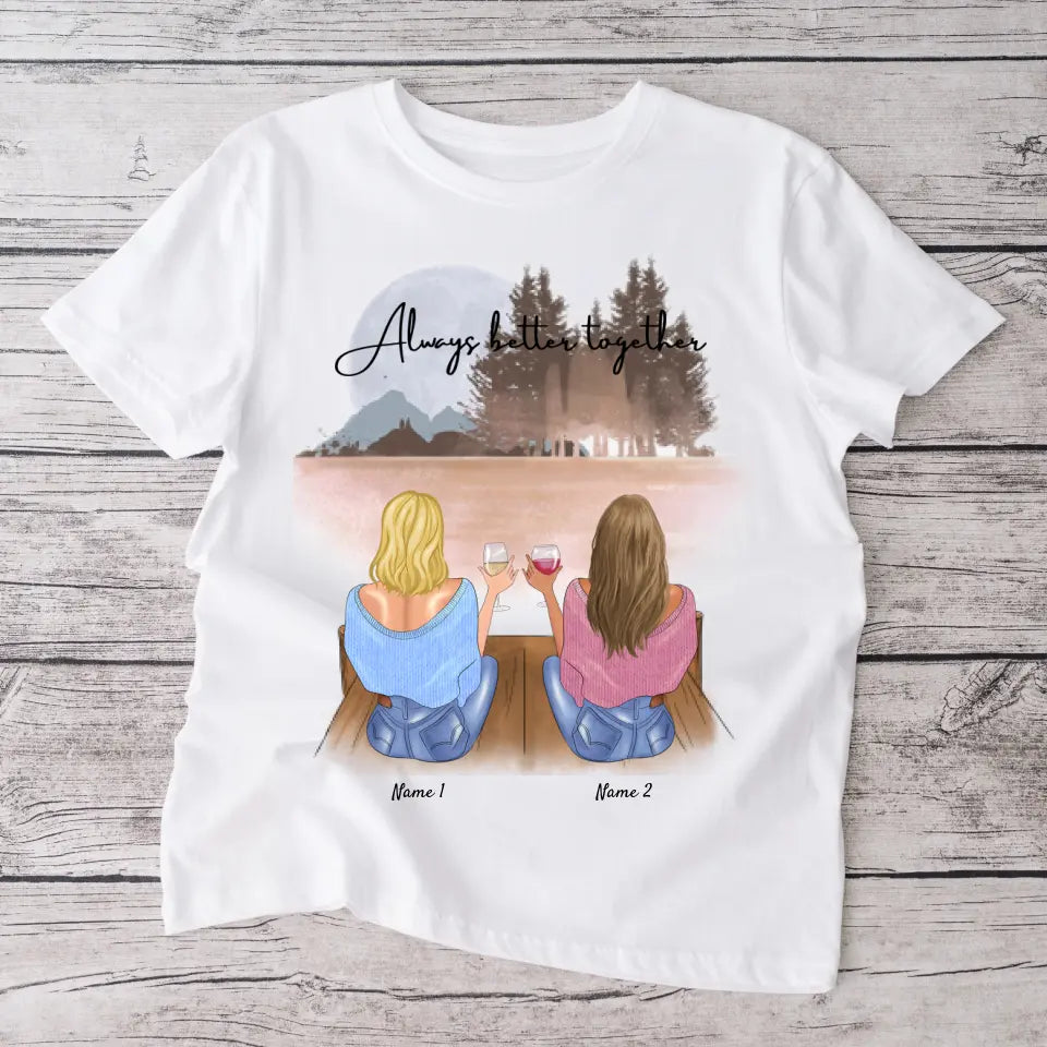 Migliori amici del bere - Maglietta personalizzata (100% cotone, unisex)