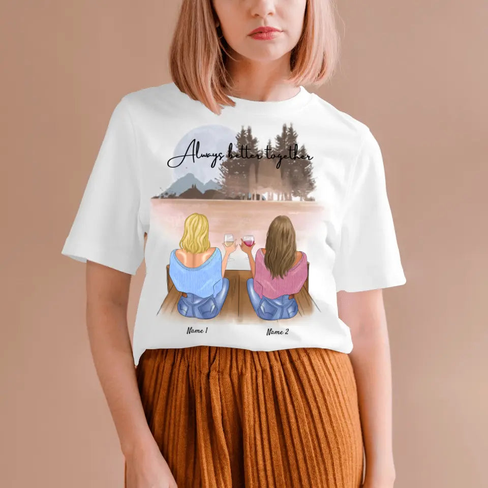 Migliori amici del bere - Maglietta personalizzata (100% cotone, unisex)