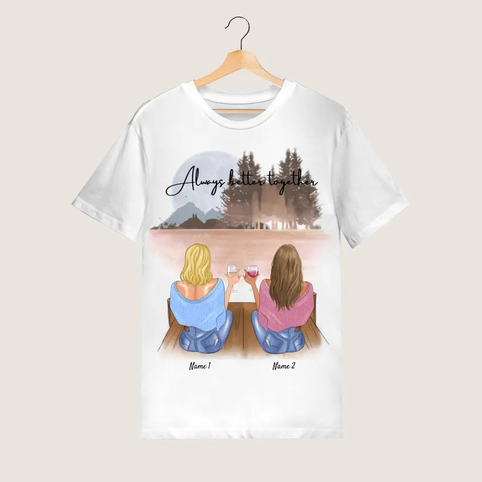 Migliori amici del bere - Maglietta personalizzata (100% cotone, unisex)