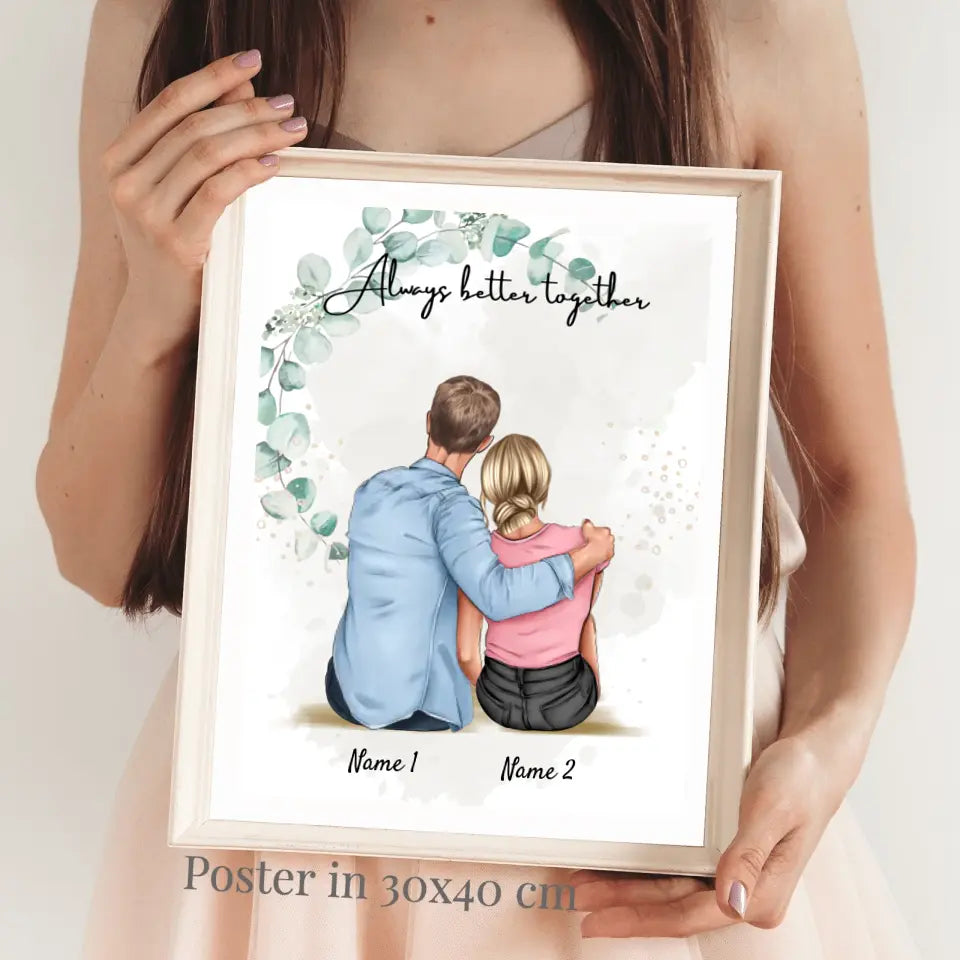 In deinen Armen - Personalisiertes Pärchen Poster (Geschenk für deinen Partner)