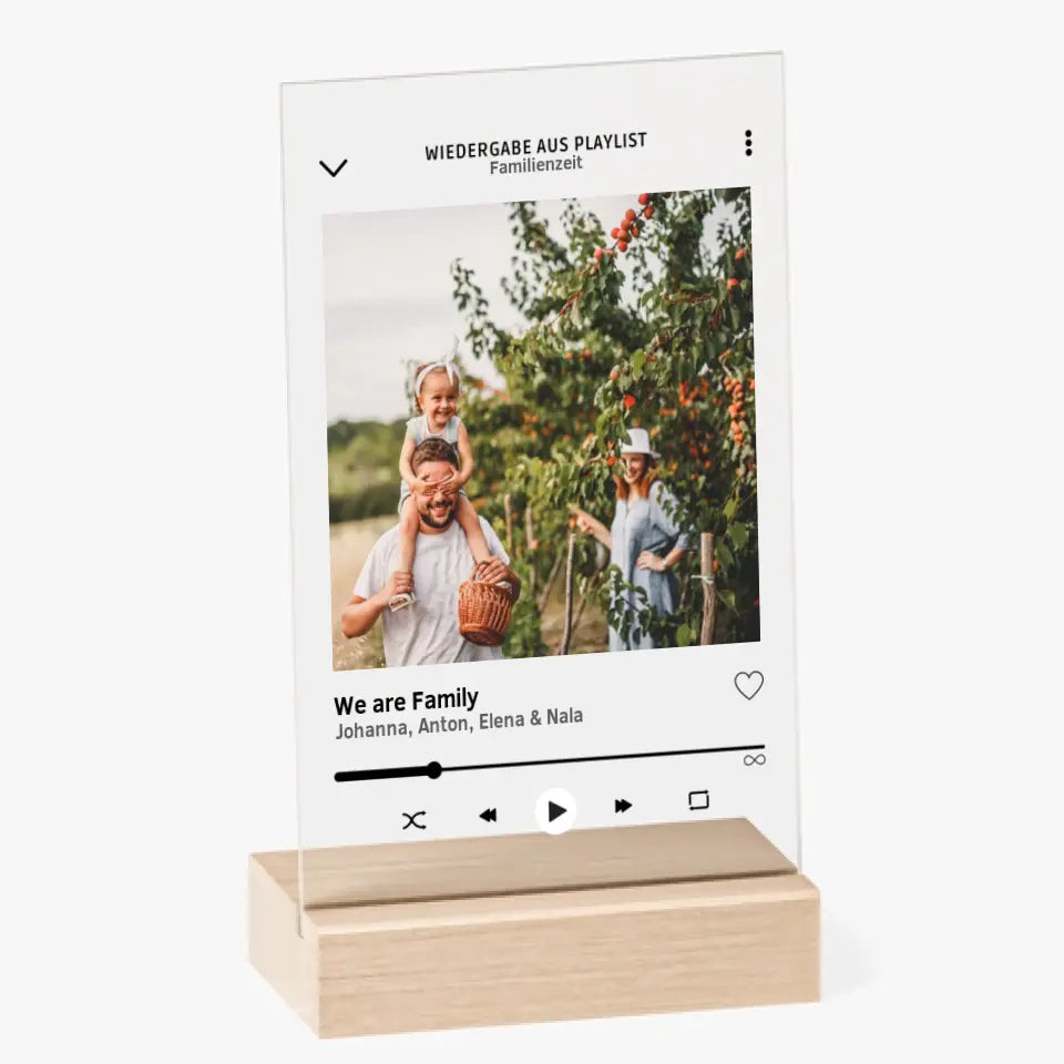 Personalisiertes Album-Cover meine Familie - Acrylglas Bild mit eigenem Foto