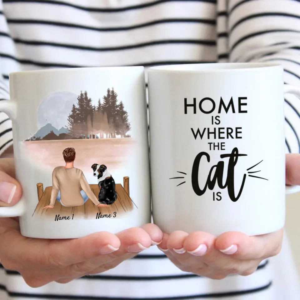 Maestro con animale domestico - Tazza Personalizzata (Uomo con cane o gatto)