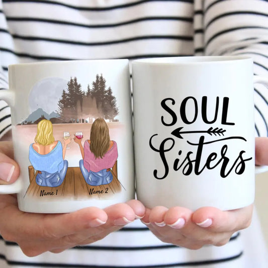 Meilleures collègues avec boisson - Mug personnalisé (2-4 personnes)