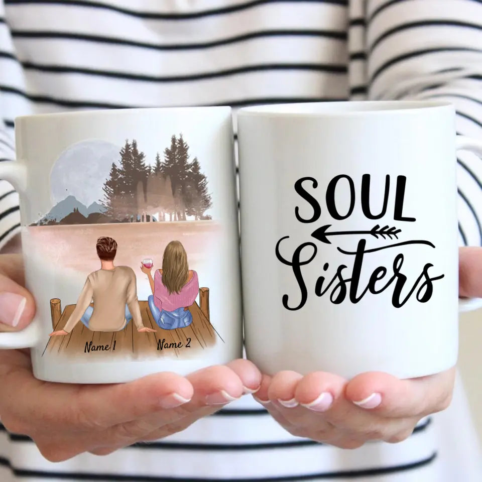 Migliori amici Tazza (Uomo & Donna) - Tazza Personalizzata (2-3 persone)