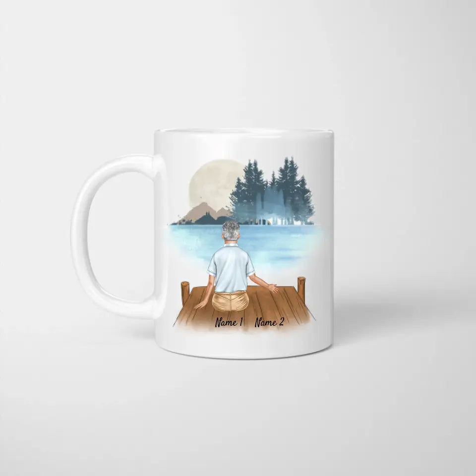 Nonno con nipote/nipote - Tazza Personalizzata Nonni (2-3 persone)