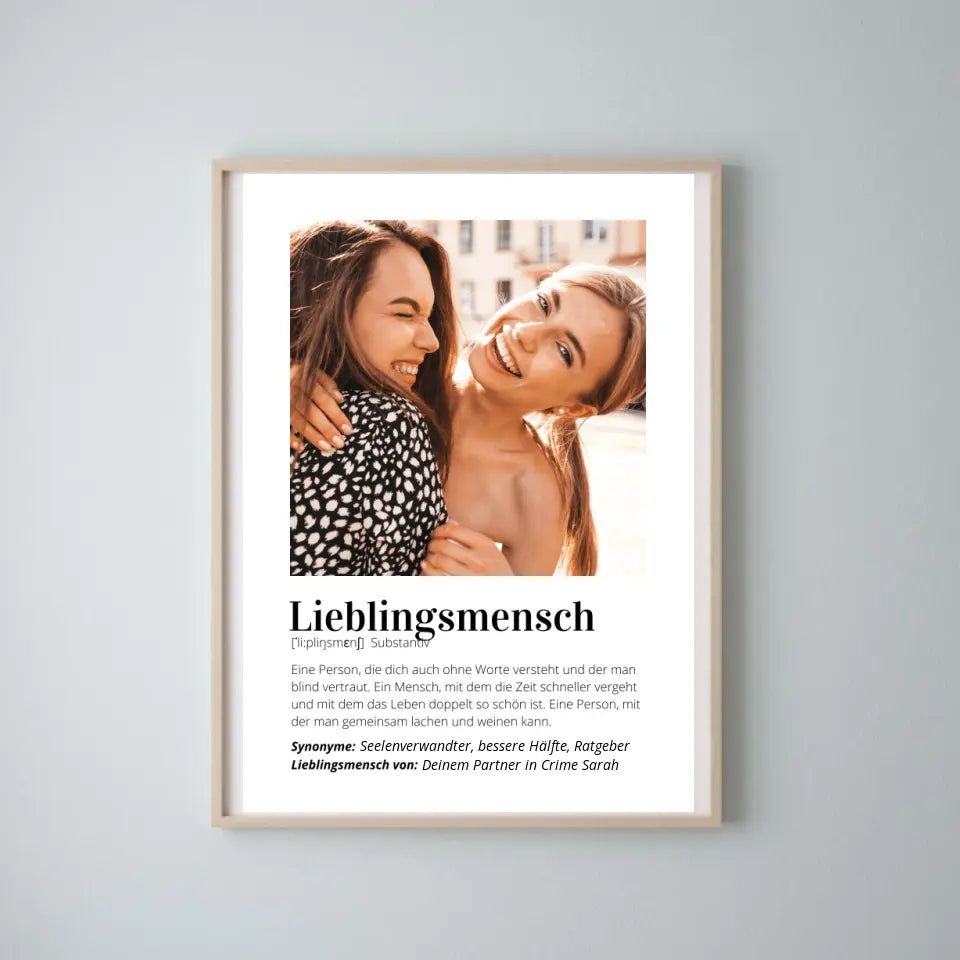 Foto-Poster "Definition" - Personalisiertes Geschenk "Lieblingsmensch"