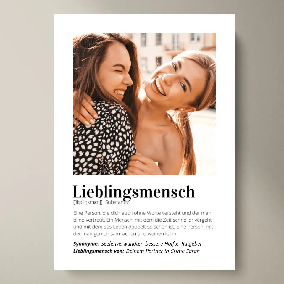 Foto-Poster "Definition" - Personalisiertes Geschenk "Lieblingsmensch"