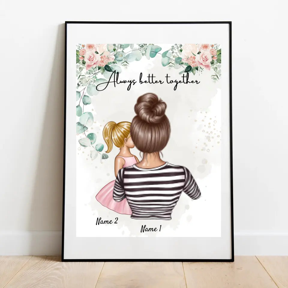 Migliore mamma - Poster Personalizzato (donna con 1-2 bambini)