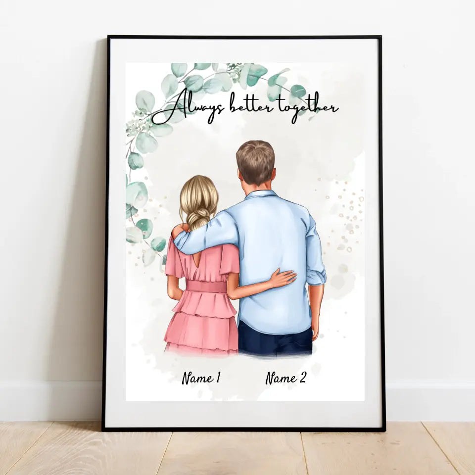 Coppia abbraccio - Poster Personalizzato (San Valentino)