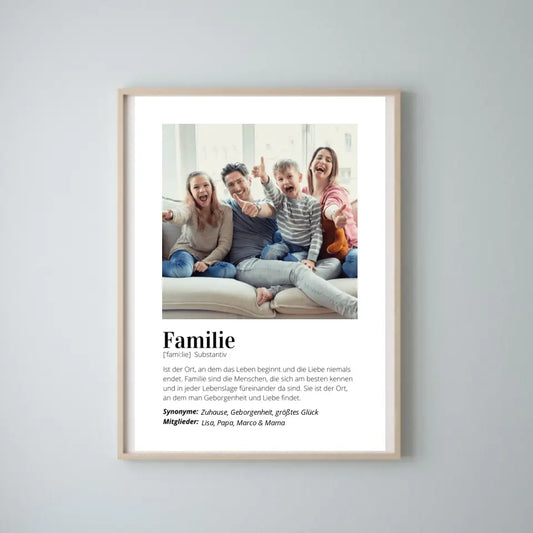 Foto-Poster "Definition" - Personalisiertes Geschenk "Familie"