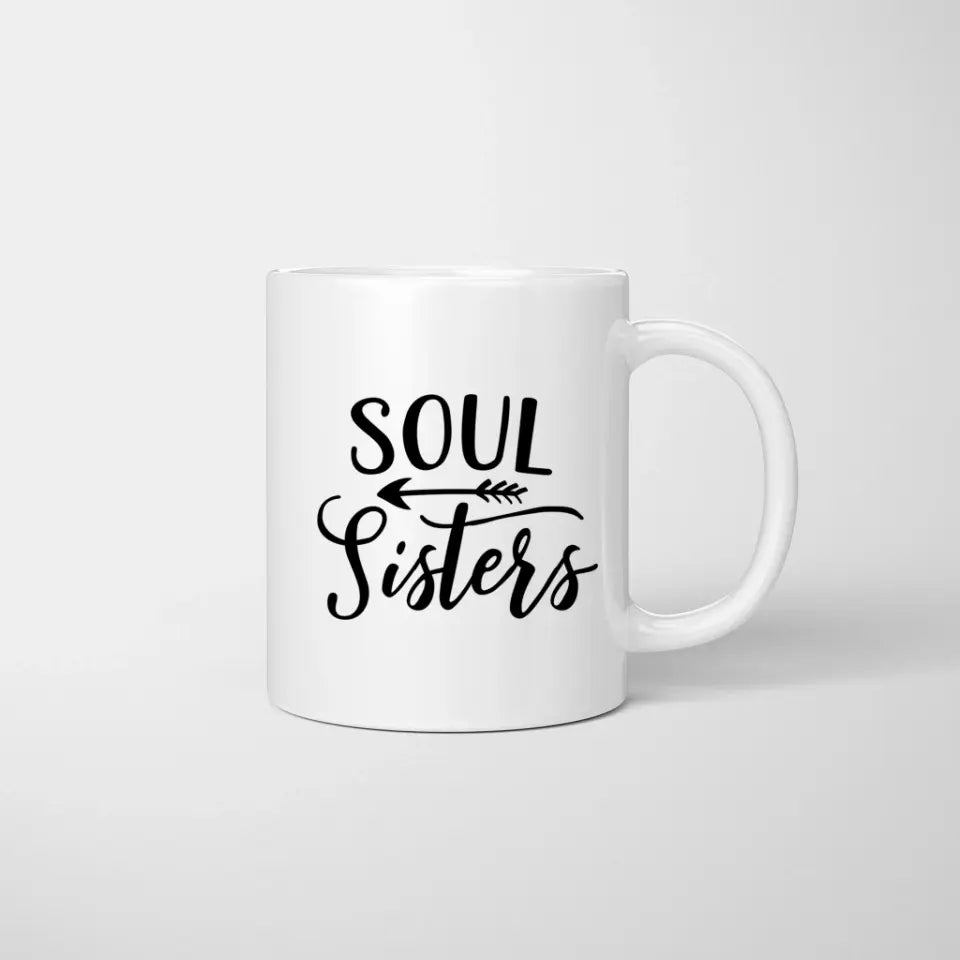 Meilleures amies avec veste en cuir & boisson - Mug personnalisé