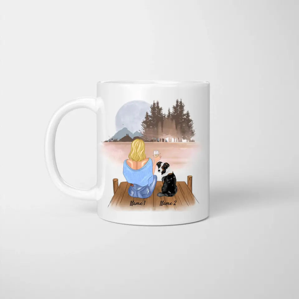 Hundemama - Personalisierte Tasse (Frau mit Hund oder Katze, Muttertag)