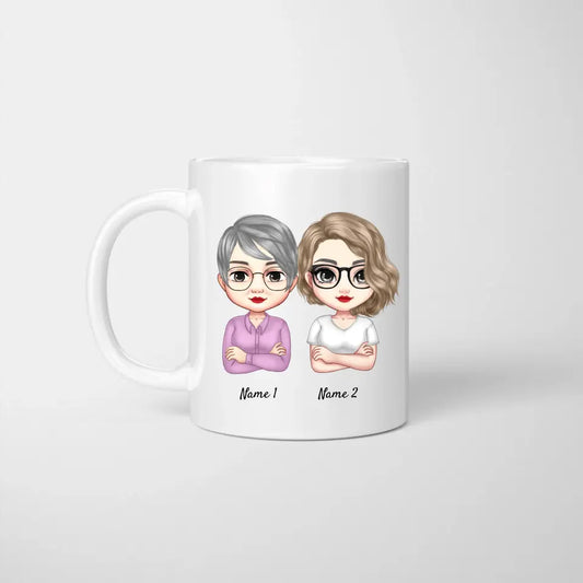 Mamma e figlie Chibi - Tazza personalizzata (2-3 donne)