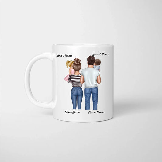 We are family, Ma famille - parents avec enfants - Mug personnalisé (1-4 enfants)