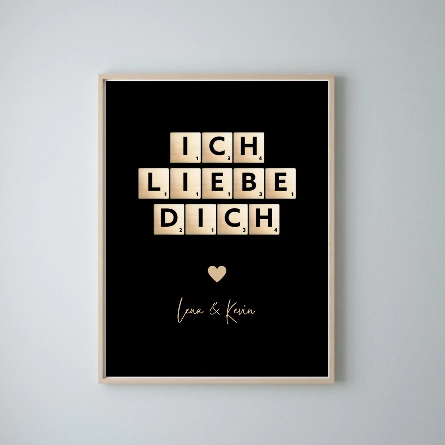 Ich liebe dich Leinwand Scrabble Buchstaben - Personalisierte Leinwand für Pärchen, deinen Partner