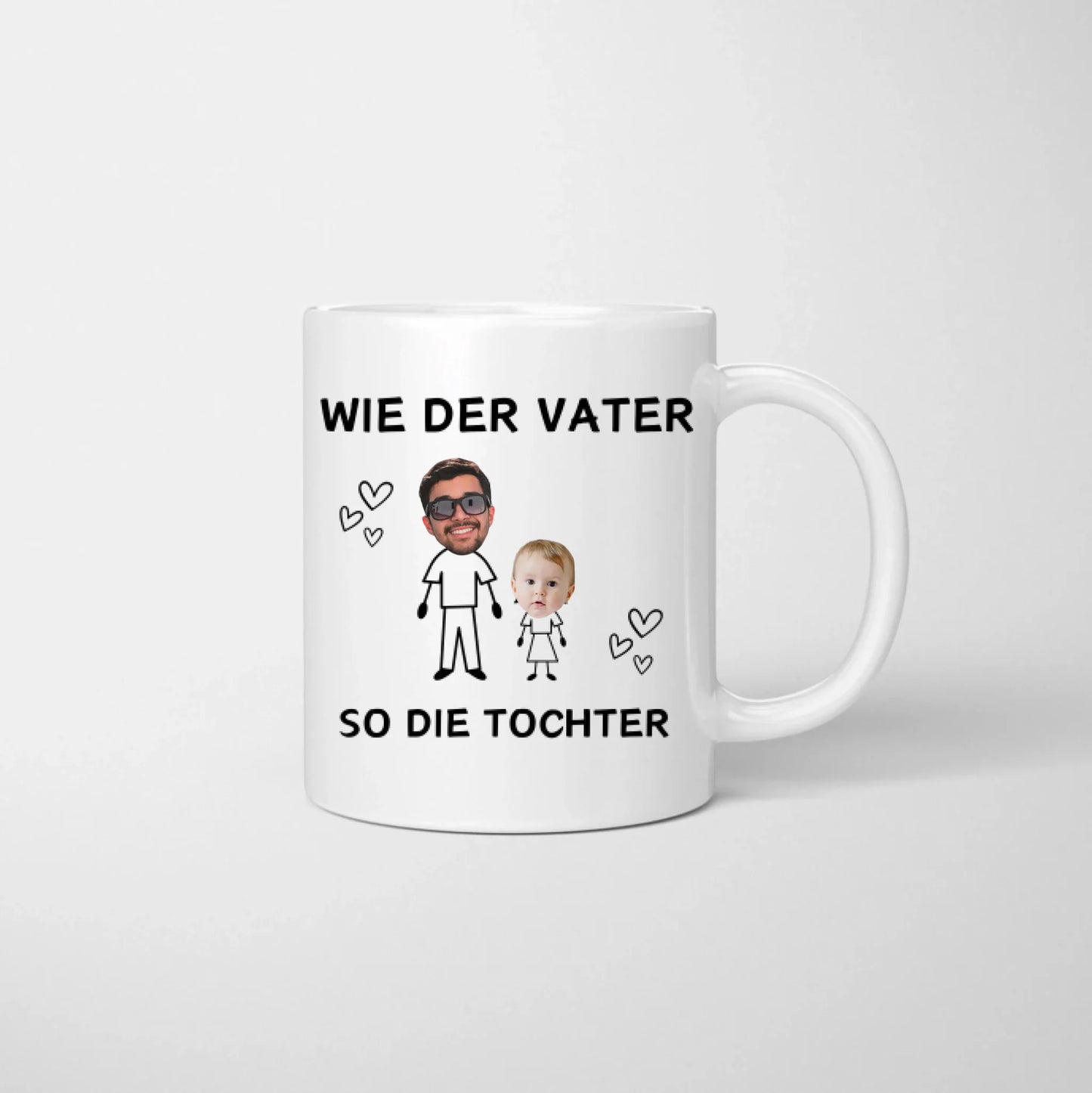 Wie der Vater so die Tochter (Gesicht auf Tasse) - witzige Papa Tochter Foto-Tasse