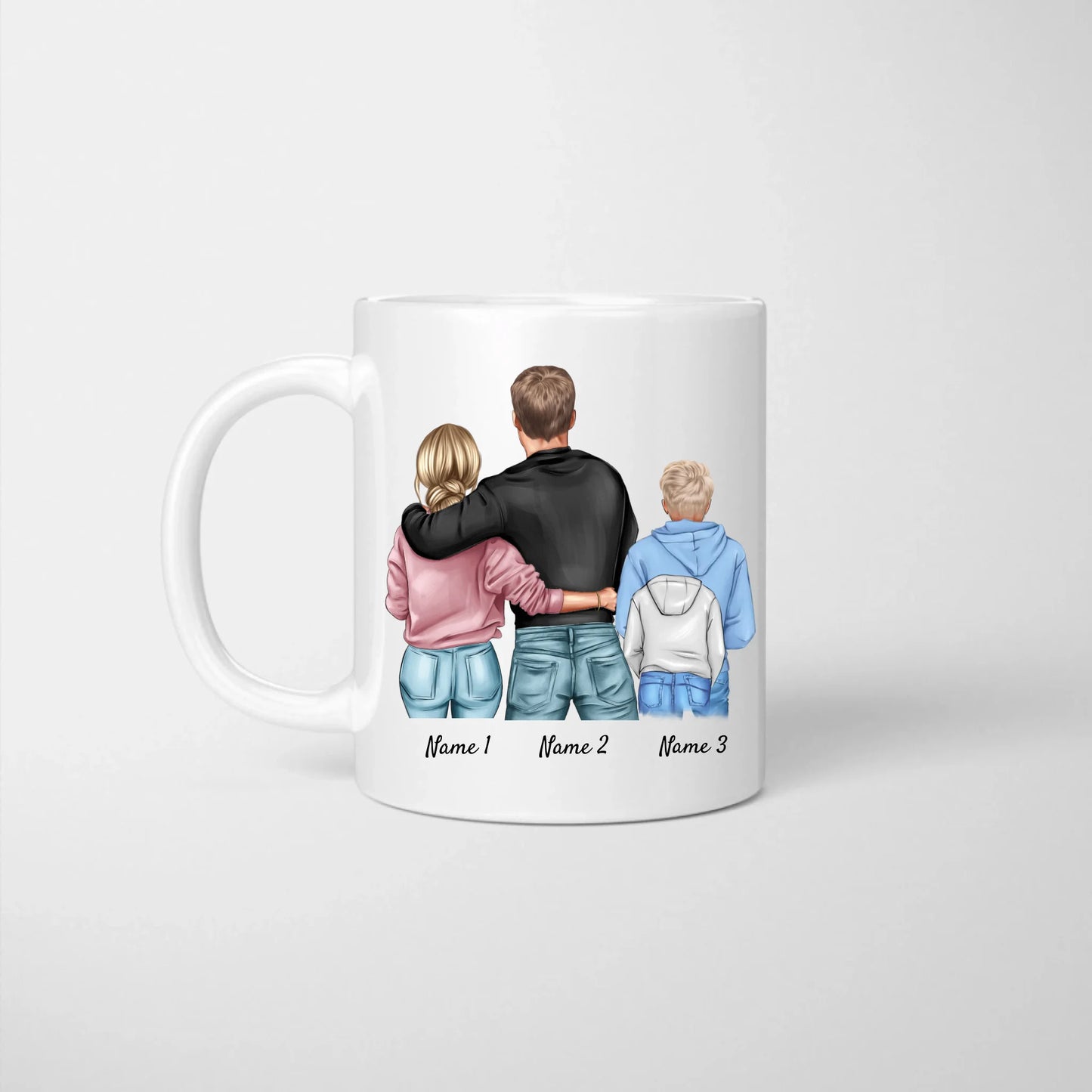 Personalisierte Familien-Tasse - Eltern mit Kindern