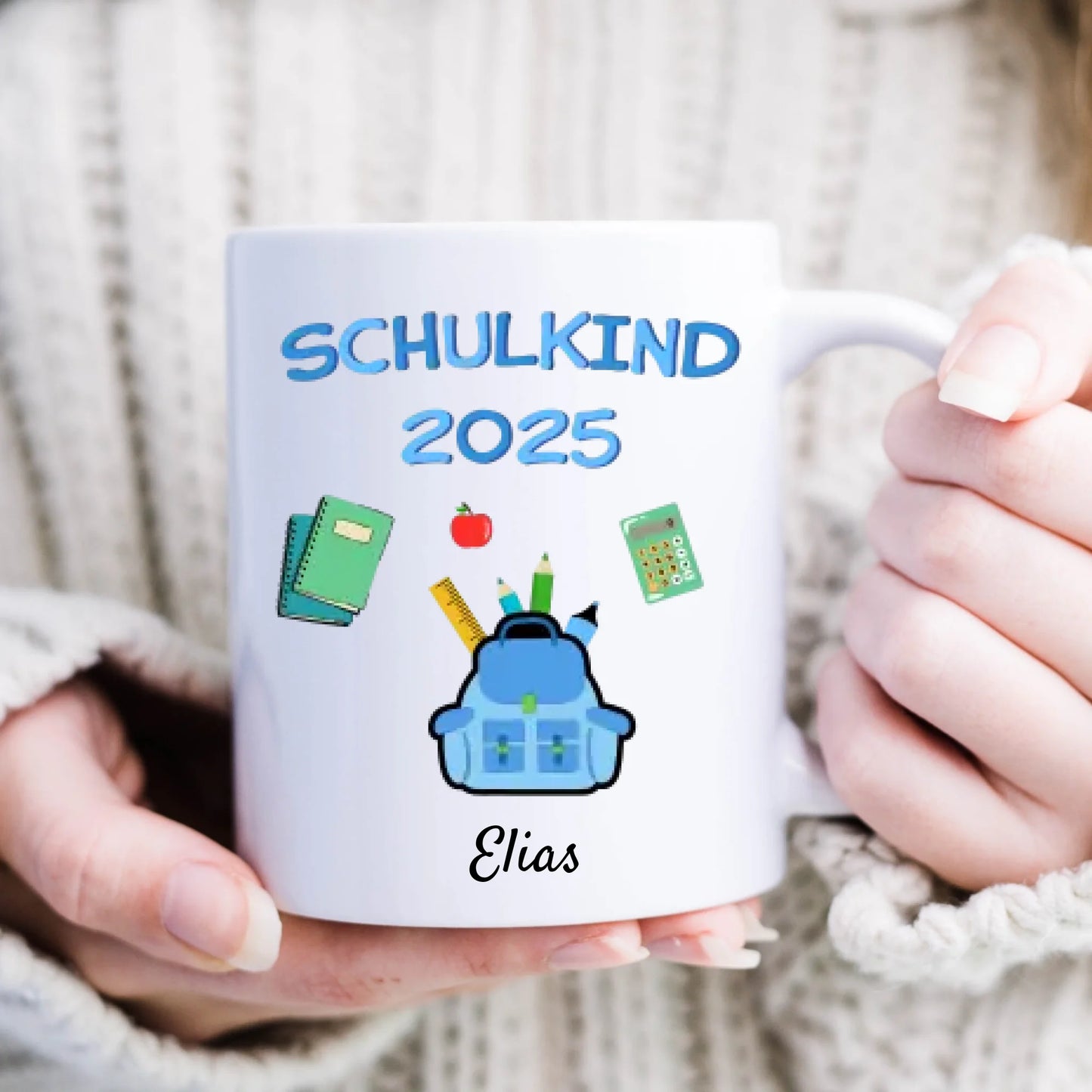 Schulkind 2025 - Personalisierte Tasse zur Einschulung, Schüler, 1.-5. Klasse