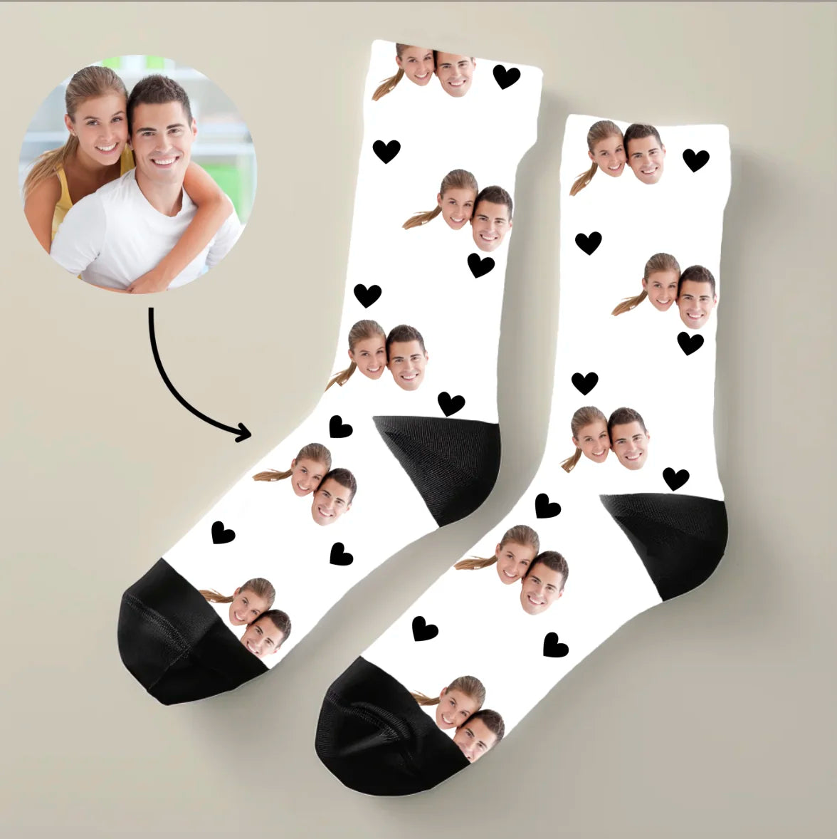 Personalisierte Foto-Socken - individuelles Geschenk Pärchen, Partner