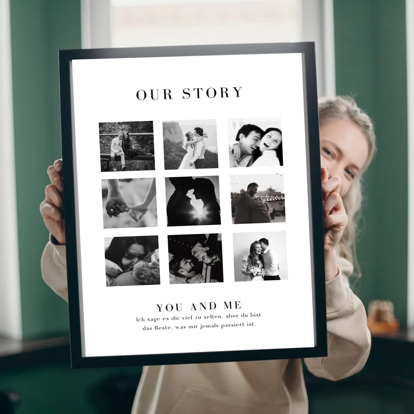 "Our Story" Personalisierte Foto-Collage Leinwand für Pärchen, deinen Partner