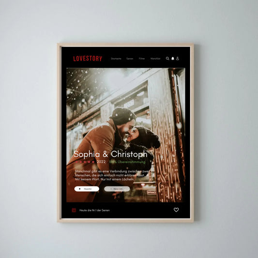 Lovestory Serien-Cover Poster - Personalisiertes Netflix Filmposter