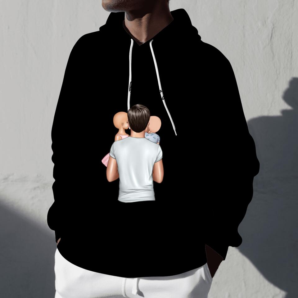 Il miglior papà - Felpa con cappuccio personalizzata Unisex (fino a 4 bambini)