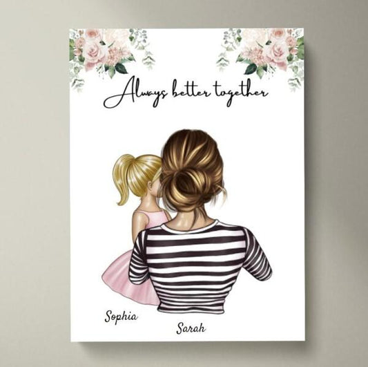 Migliore mamma - Poster Personalizzato (donna con 1-2 bambini)