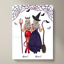 Carica l&#39;immagine nel visualizzatore di Gallery, Beste Hexen Freundinnen - Personalisiertes Poster Halloween (2-3 Personen)
