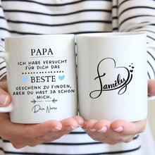 Carica l&#39;immagine nel visualizzatore di Gallery, Bestes Geschenk für Papa - Personalisierte Tasse (Für Mama, Papa, Oma oder Opa)
