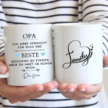 Carica l&#39;immagine nel visualizzatore di Gallery, Bestes Geschenk für Opa - Personalisierte Tasse (Für Mama, Papa, Oma oder Opa)
