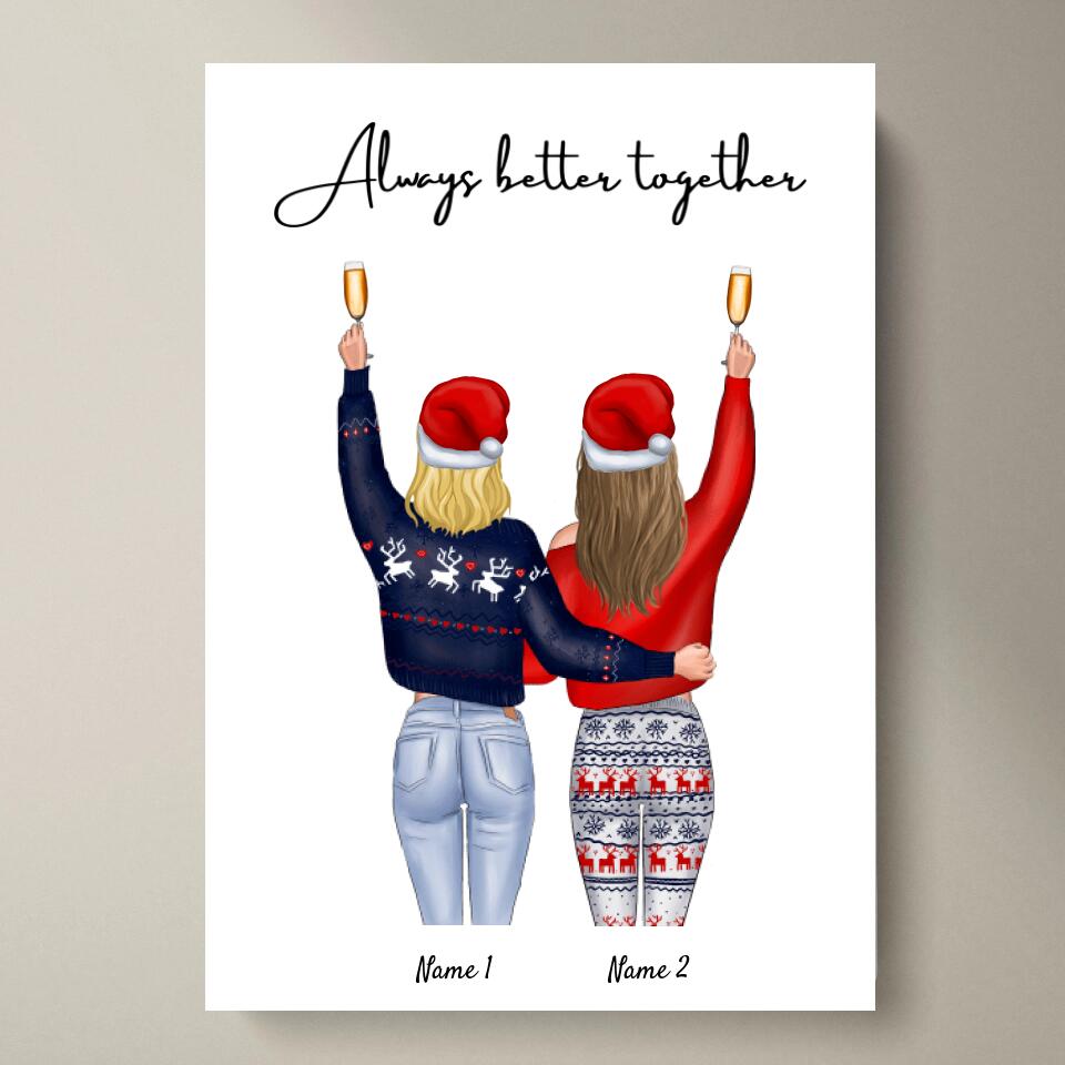 Migliori fidanzate di Natale - Poster Personalizzato (2-4 fidanzate)