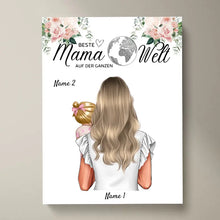 Carica l&#39;immagine nel visualizzatore di Gallery, Beste Mama auf der Welt - Personalisiertes Poster (Mutter mit Kindern)
