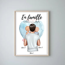 Carica l&#39;immagine nel visualizzatore di Gallery, Best Dad, Meilleur papa avec des enfants - Poster Personnalisé (1 ou 4 enfants)
