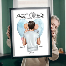 Carica l&#39;immagine nel visualizzatore di Gallery, Bester Papa auf der Welt - Personalisiertes Poster (Vater mit Kindern)
