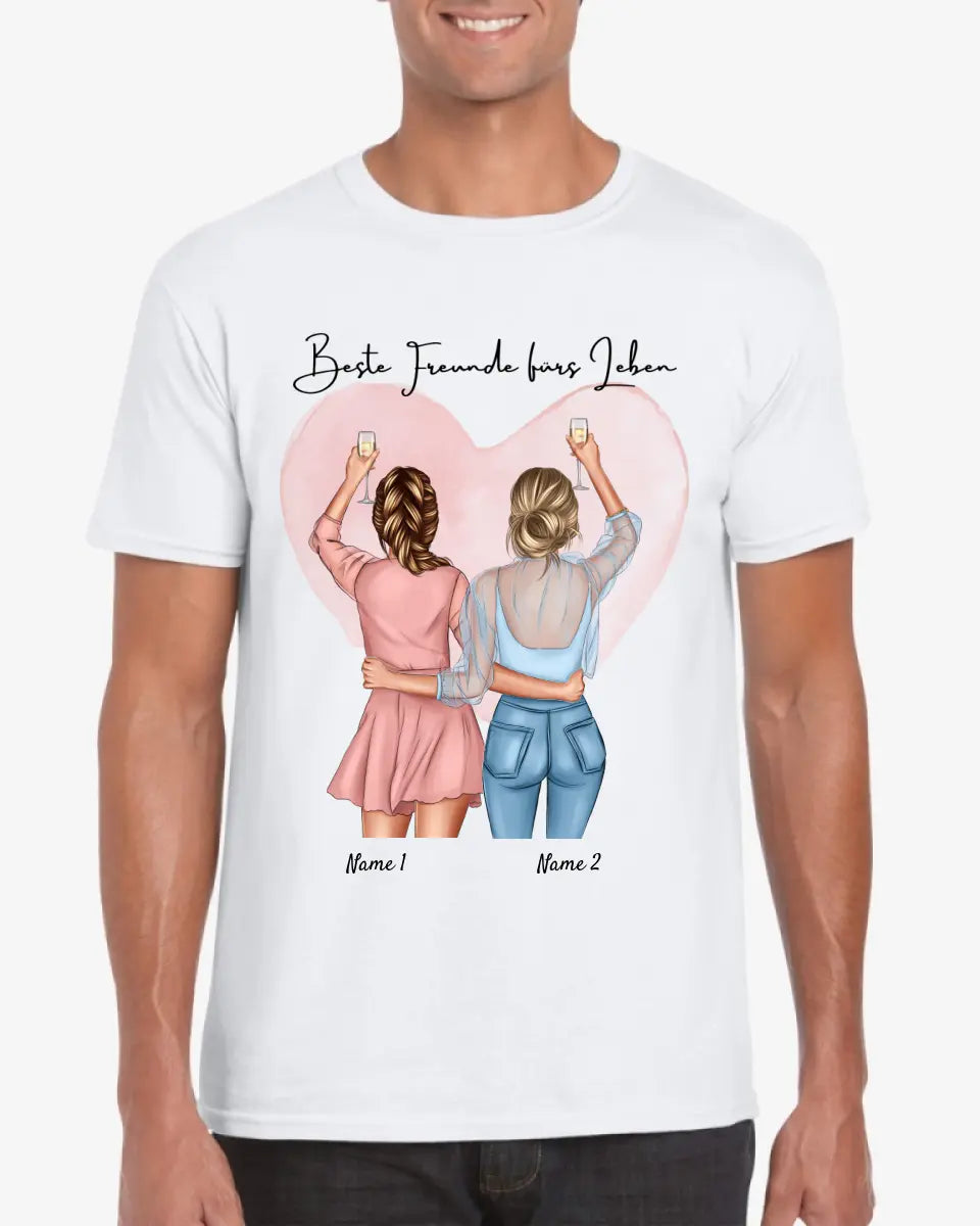I migliori amici Salute - Maglietta personalizzata (100% cotone, unisex)