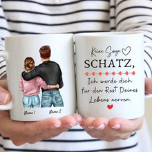 Carica l&#39;immagine nel visualizzatore di Gallery, Du + Ich = bekloppt - Personalisierte Pärchen-Tasse (Mann &amp; Frau)
