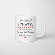 Carica l&#39;immagine nel visualizzatore di Gallery, Für den Rest deines Lebens - Personalisierte Pärchen Tasse mit Blumenstrauß
