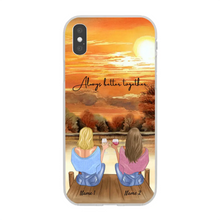 Carica l&#39;immagine nel visualizzatore di Gallery, Migliori amiche/sorelle con drink - copertura per telefono cellulare personalizzato (fino a 4 persone)
