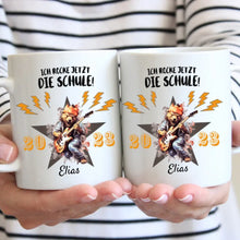 Carica l&#39;immagine nel visualizzatore di Gallery, Ich rocke jetzt die Schule! - Personalisierte Tasse für Kinder zur Einschulung (verschiedene Tiermotive)
