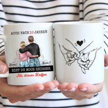 Carica l&#39;immagine nel visualizzatore di Gallery, Auch nach 10 Jahren, bist du noch heisser als dieser Kaffee - Personalisiertes Geschenk für Paare, Partner, Jahrestag, Hochzeitstag
