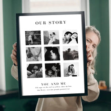 Carica l&#39;immagine nel visualizzatore di Gallery, &quot;Our Story&quot; Personalisierte Foto-Collage für Pärchen, deinen Partner
