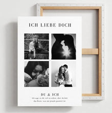 Carica l&#39;immagine nel visualizzatore di Gallery, &quot;Ich liebe dich&quot; Personalisierte Foto-Collage Poster für Pärchen, deinen Partner
