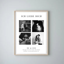 Carica l&#39;immagine nel visualizzatore di Gallery, &quot;Ich liebe dich&quot; Personalisierte Foto-Collage Poster für Pärchen, deinen Partner
