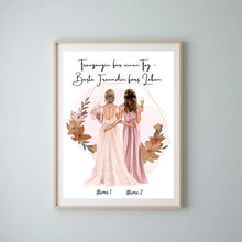 Carica l&#39;immagine nel visualizzatore di Gallery, Trauzeugin für einen Tag - Beste Freundin fürs Leben - Personalisiertes Poster zur Verlobung/Hochzeit
