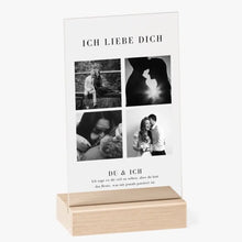 Carica l&#39;immagine nel visualizzatore di Gallery, Personalisiertes Pärchen Acrylglas Cover - Fotocollage &quot;Ich liebe dich&quot;
