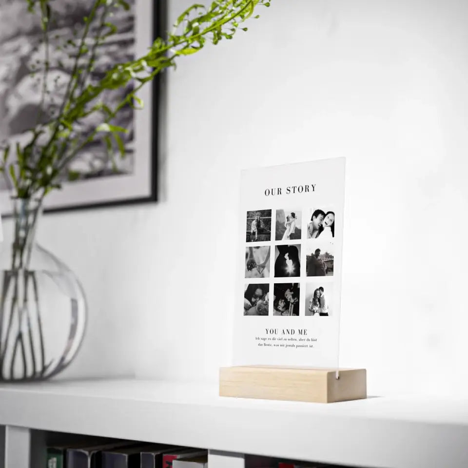 "Our Story" Personalisiertes Pärchen Acrylglas Cover - Fotocollage (4-9 Bilder)