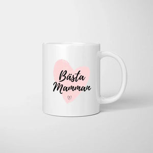 Bästa mamman - Personlig mugg (mamma med 1-4 barn)