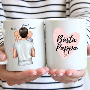 Bästa pappan - Personlig mugg (pappa med 1-4 barn)